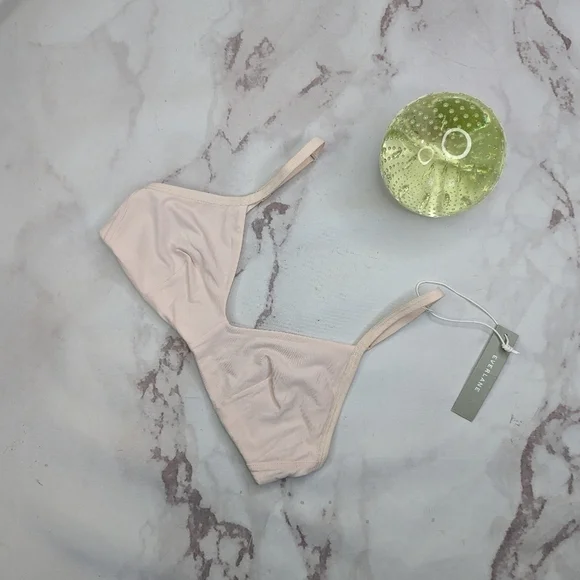 Everlane Bra Women Pink Square Neck Tank Cotton Bralette Active Supima N… - Picture 2 of 11